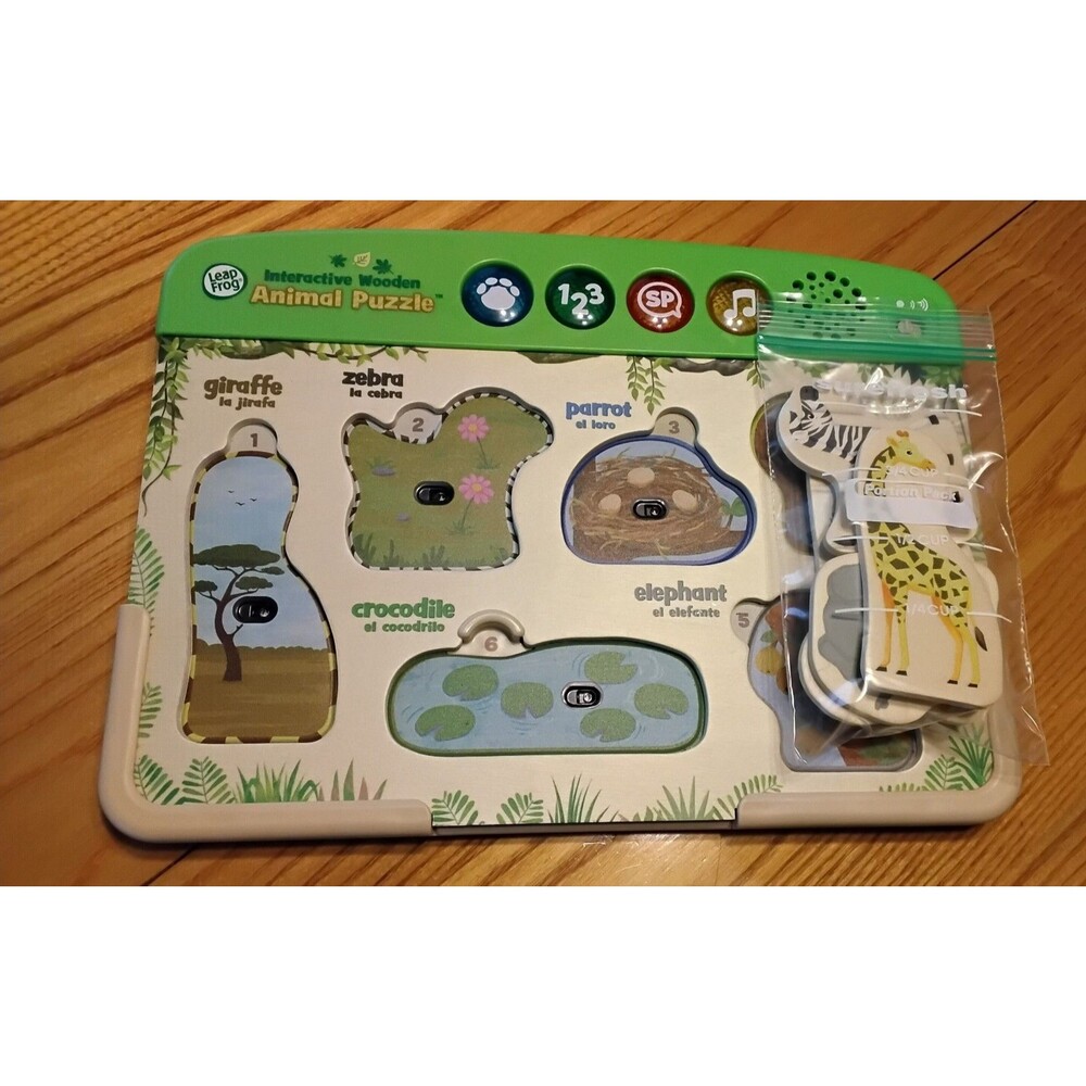LeapFrog Interactive Wooden Animal Puzzle Unisex Ages 2+ Bilingual Learning Exce